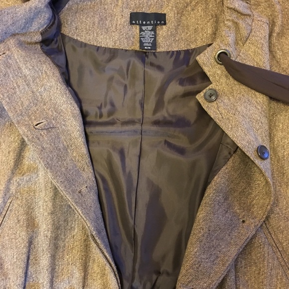 Attention Brown Tweed Pageboy Blazer Jacket - Picture 5 of 8